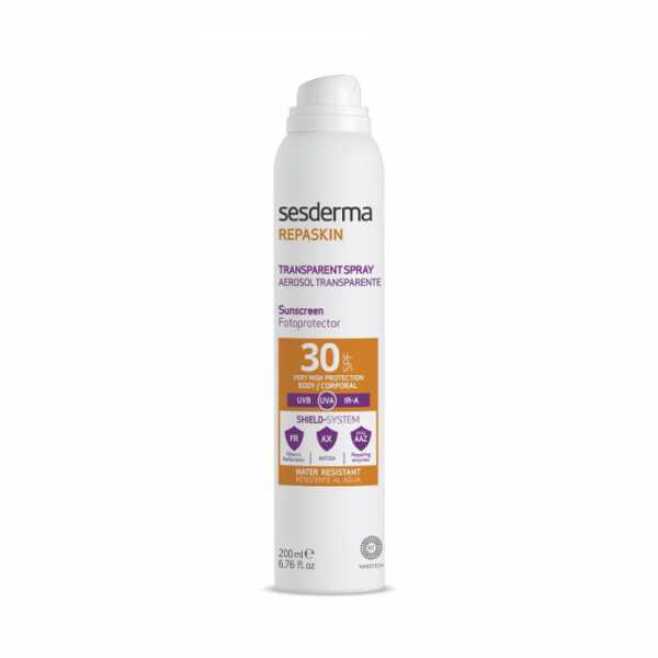 Sesderma REPASKIN TRANSPARENT SPRAY Body Sunscreen SPF 30 Спрей солнцезащитный прозрачный для тела (Aerosol), 200 мл